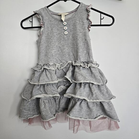 Matilda Jane Whiskers Dress Girls Sz 4 Gray with Tulle - Picture 1 of 8